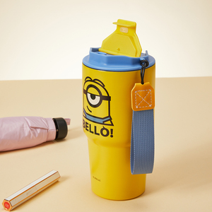 MINISO <strong>Minion</strong> Series 500mL Jumbo Capacity Straw Stainless Steel Cup Leak-Proof Design with Cute <strong>Minion</strong> Pattern <strong>Wholesale</strong> Customization