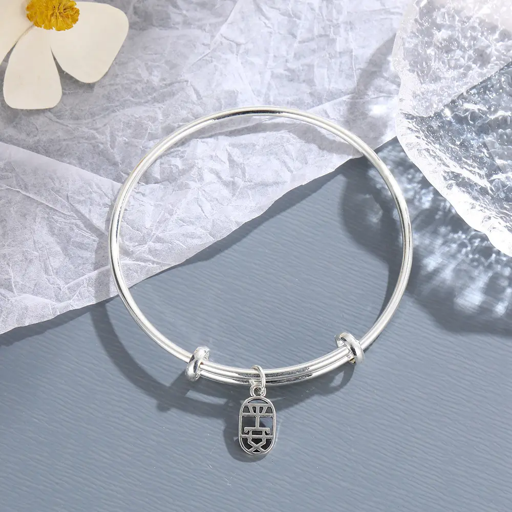 Braccialetto di moda personalizzato in argento inciso con bracciale regolabile gioielli regalo per amico
