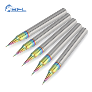 BFL Tungsten alaşım 1F gravür End Mill renk-kaplama v kanal açma ile karbür freze aracı - Product Image 3