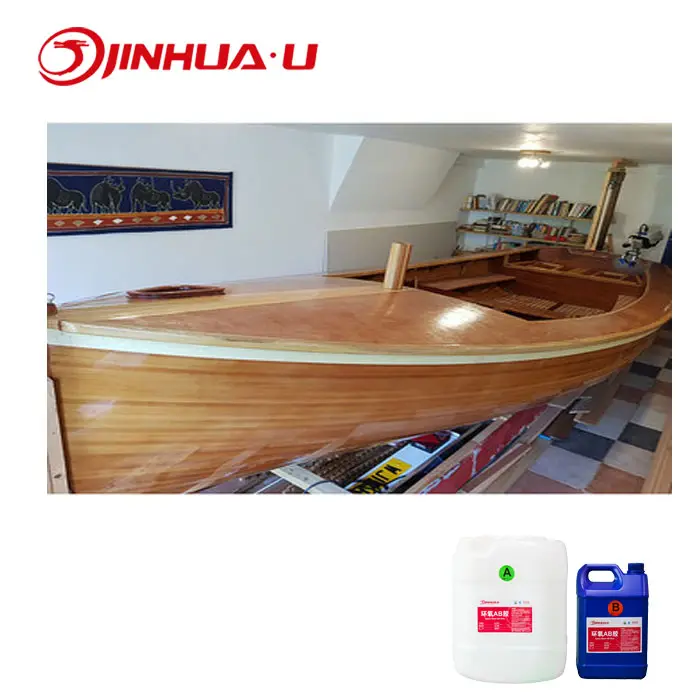 JINHUA-buena resistencia de nivelación, resina epoxi de cristal para barcos de madera, color amarillo