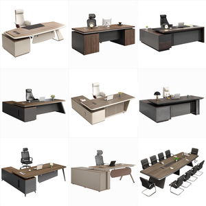 Personalizado de lujo italiano diseños elegantes en forma de L de madera recta Big Boss mesa de oficina Mostrador de oficina Boss mesa de ordenador - Product Image 5
