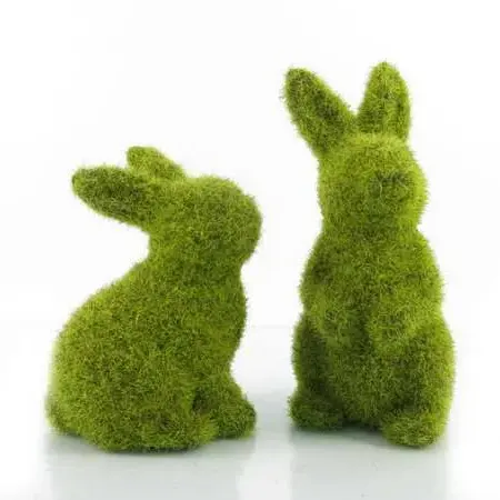 Màu xanh lá cây nhựa lông đổ xô phục sinh Bunny figurine Nhà Bên sân vườn trang trí topiary nhân tạo rêu cỏ động vật