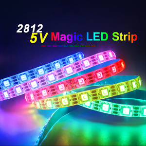 WS2812B адресуемые цифровые пиксельные Волшебные rgb светодиодные полосы света DC5V 12 мм 144 светодиоды/метр SPI rgbic для украшения проекта