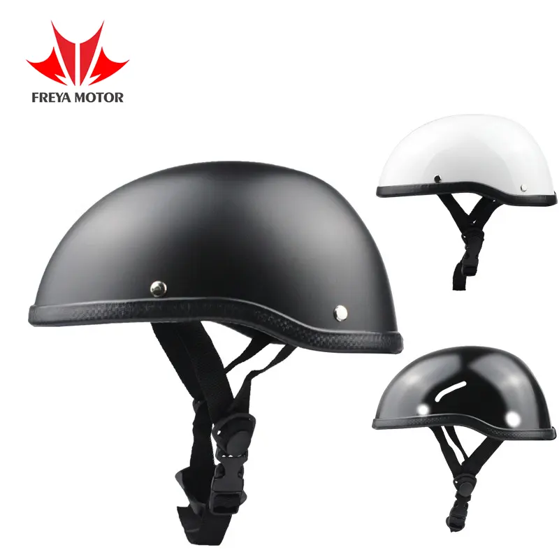 Sepeda Motor Skuter Listrik ABS Kulit Melon Setengah Helm Bernapas Helm Sepeda Motor Antik