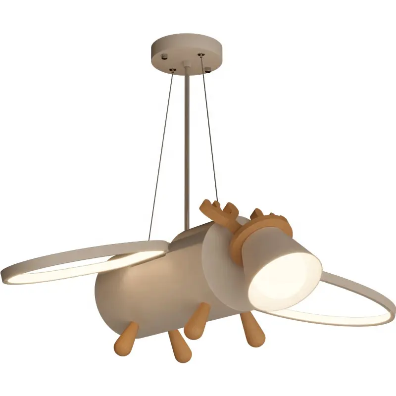 Lámpara de decoración nórdica, candelabro de techo, lámpara colgante, lámpara creativa de animales de dibujos animados bonitos para habitación de niños