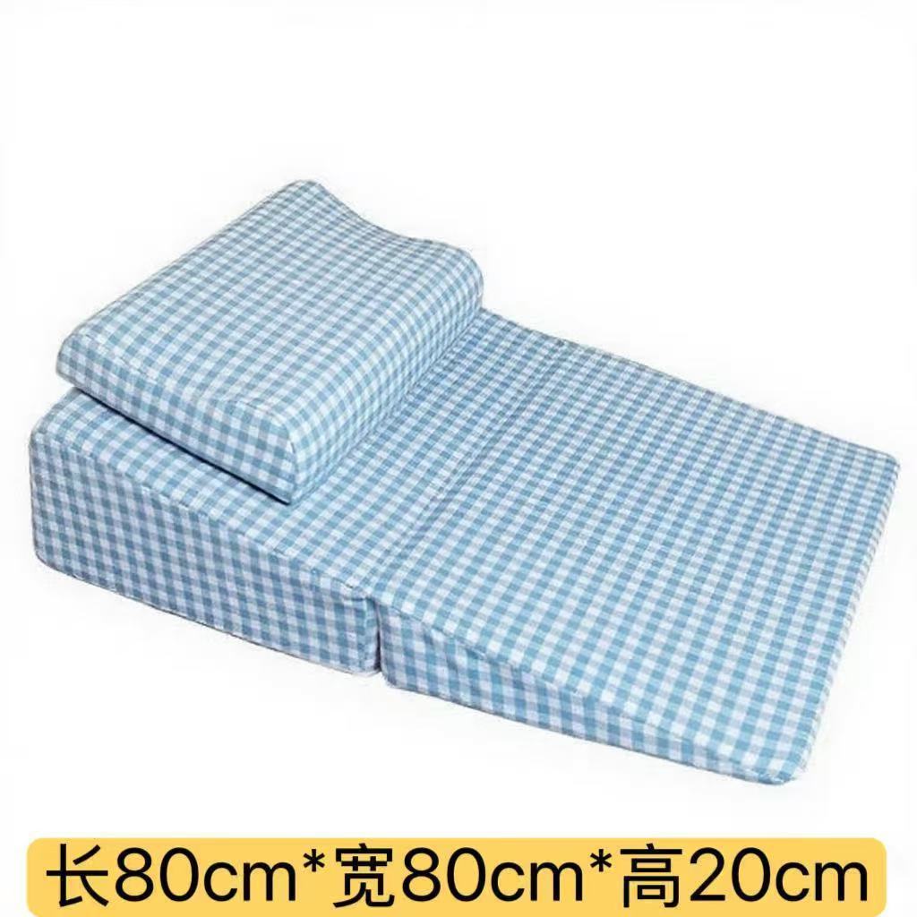 80*80*20 Blue Checkered Latex Pillow