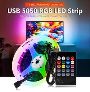 USBLEDストリップRGB変更可能フレキシブルLEDライトDC5V5050 30LED/m BTAPPミュージックコントロールLEDテープ (テレビ背景照明用) - Product Image 2