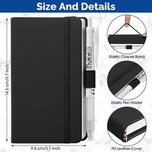 Bloc de notas A5 de marca con logotipo en relieve personalizado a precios competitivos con portalápices Mini diario impermeable A7 Cuadernos de cuero PU - Product Image 3