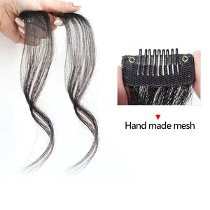 Wholesale 10 Inch Natural Invisible Synthetic Front Side <strong>Bangs</strong> Hair Extension Long Wavy Curly Clip in Side Air <strong>Bangs</strong> - Product Image 2