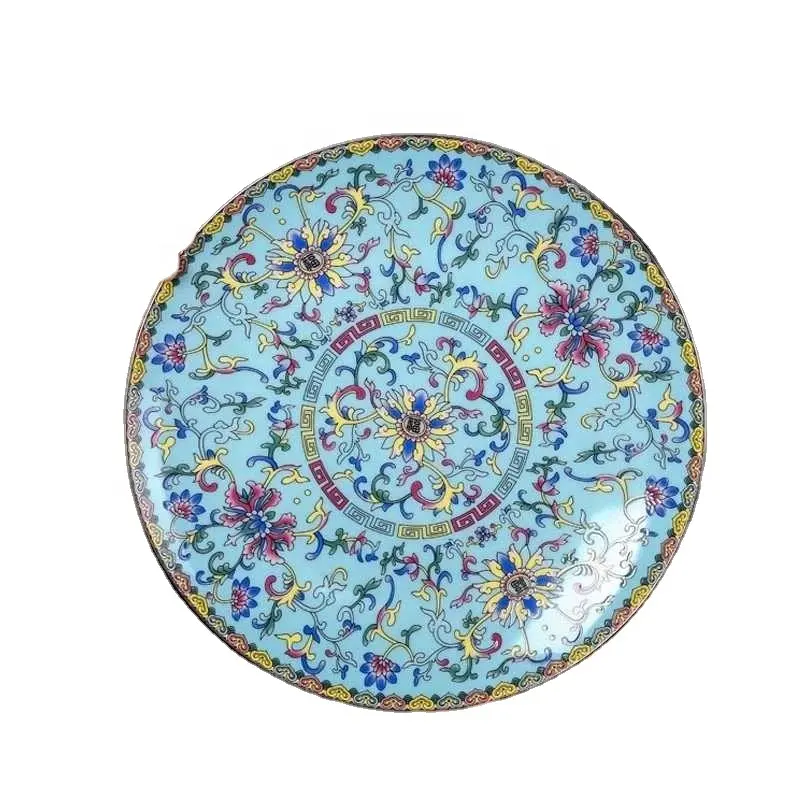 Jingdezhen Chinois En Céramique Plaque Alimentaire Ustensiles de Cuisine Assiettes En Porcelaine Couleur Émail en porcelaine Plat Vaisselle