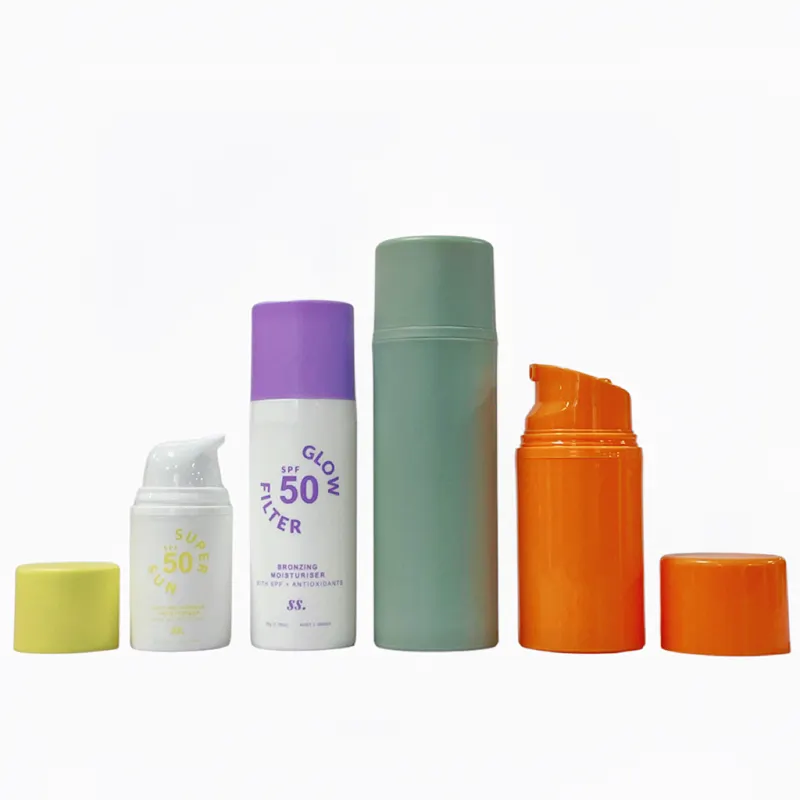 Flacone per pompa per lozione in schiuma di plastica vuoto di lusso personalizzabile 30 50 100ml flacone Airless per la cura della pelle del viso con pompa per lozione