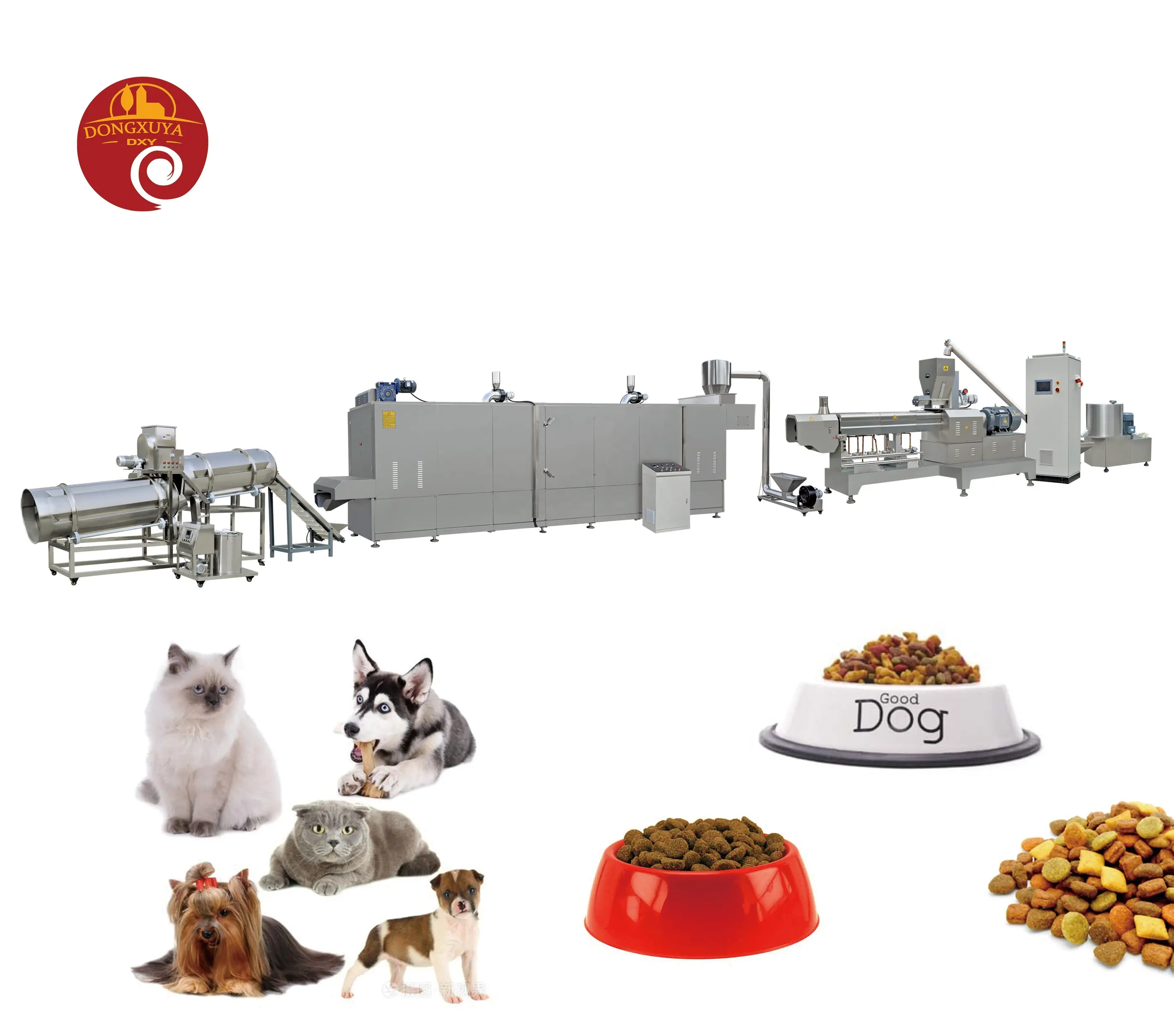 ماكينة عالية السعة لإعداد طعام الحيوانات الأليفة طعام الكلاب خط إنتاج ماكينة طعام الحيوانات / طعام الحيوانات الأليفة أوتوماتيكي بالكامل