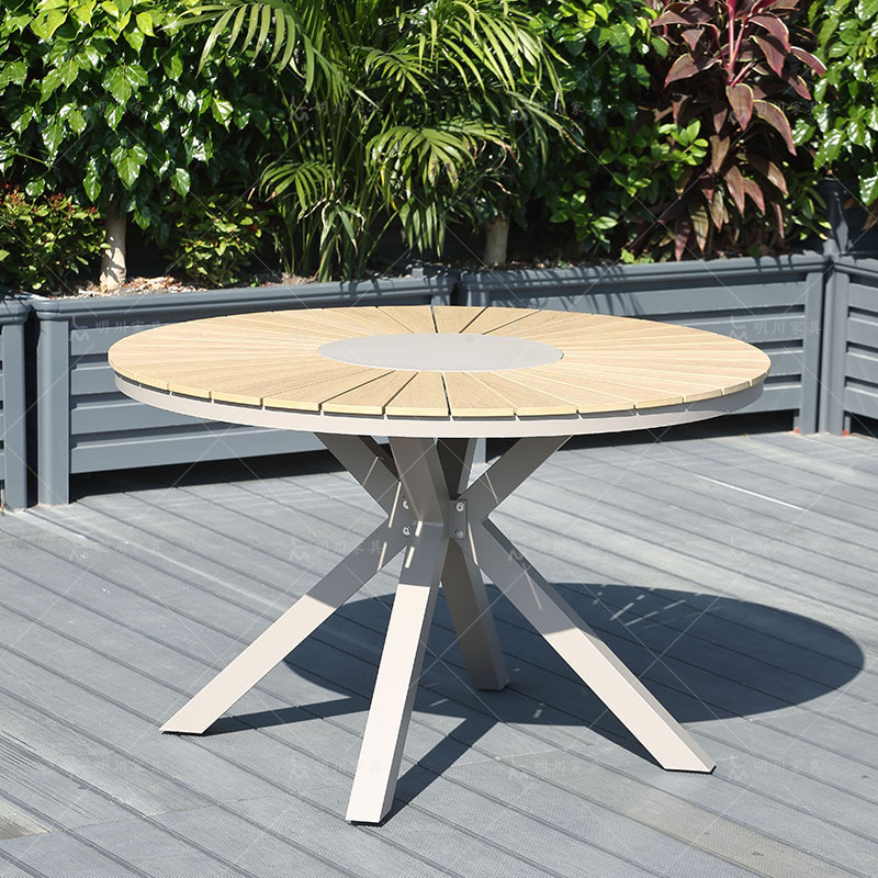 120 wood plastic round table-new