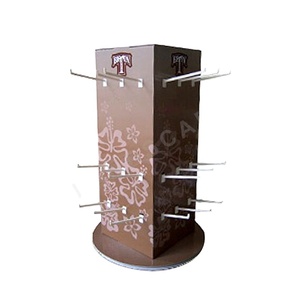 POS Cardboard Rotary Corrugated <strong>Counter</strong> <strong>Display</strong> <strong>with</strong> <strong>Hooks</strong> for Socks - Product Image 1