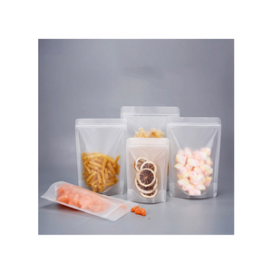 Bolsa de soporte transparente personalizada, bolsa de plástico con cierre de cremallera, a prueba de humedad, para aperitivos, alimentos, embalaje, bolsa de plástico resellable