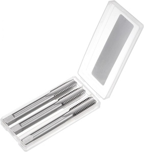 High Speed Steel Hand Threading Tapping Tool <strong>Kit</strong> 3pcs Hand Tap Set <strong>Taper</strong>/Plug/Bottom Straight Flute Thread Screw Taps - Product Image 1