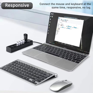7端口USB集线器扩展器USB 3.0和2.0分离器适配器，适用于笔记本电脑、键盘、鼠标、外部设备