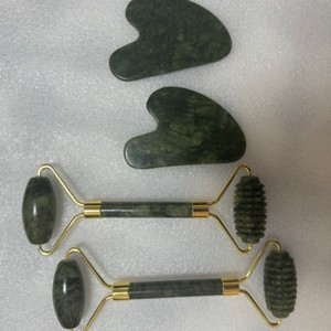 Orijinal güzellik yeşil taş masaj yeşim rulo çift taraflı yüz ve boyun kaldırma doğal yeşim malzeme - Product Image 1