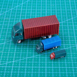 Ölçek 1:100-1:500 minyatür konteyner kamyon modeli bina kum masa sahne düzeni için plastik oyuncak araba malzeme Diorama kiti - Product Image 4