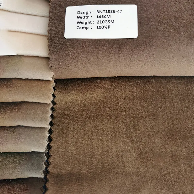 Free Sample Cheap 100% Polyester Upholstery Fabric Holland Velvet Sofa Curtain Fabrics for Furniture Textile