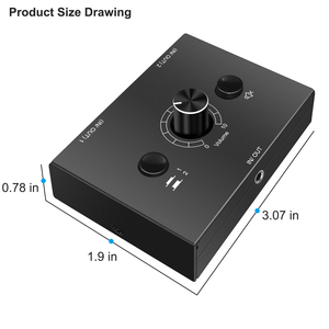 Interruptor de Audio estéreo de 3,5mm, conmutador de Audio para altavoz pasivo, auriculares, Selector Manual de entrada, caja divisora, intercambio de Audio
