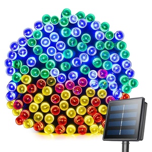Cadena de luces LED solares de hadas de 8 funciones impermeables para exteriores 12M 22M IP44 IP65 para decoración de jardín y paisaje certificado ETL