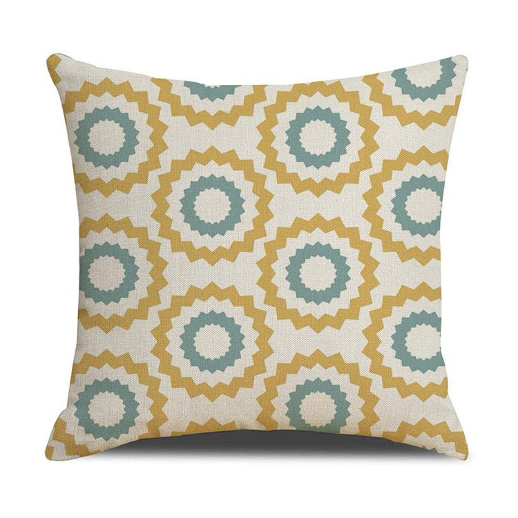 Nordic Geometric Plaid Linen Pillowcase Cushion Cover Printed Car Sofa Bed Pillow Cushion Pillow Cover