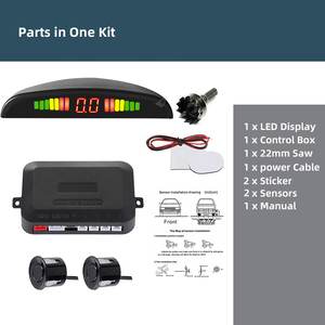 Kit de Sensor de aparcamiento para coche, 2 sensores/4 sensores, pantalla LED de 22mm, Radar inverso, sistema indicador de alerta de sonido, 8 colores, resistente al agua, CN;GUA - Product Image 5