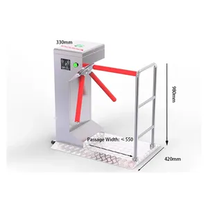 Looppoort met driepootconstructie, 304 roestvrij staal, bidirectioneel, gezichtsherkenning, RFID-toegangscontrole, anti-tailgating - Product Image 3