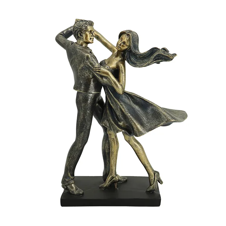 China fornecedor personalizado dança amantes escultura resina presente casal estatuetas