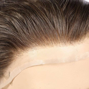透气耐用库存杜罗单蕾丝Pu真人发1b80 80% 灰色假发男士假发