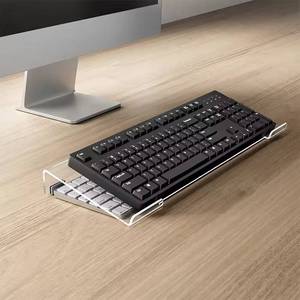 人間工学に基づいた折りたたみ式透明トレイキーボードホルダー卸売PCコンピュータポータブルクリアアクリルスタンドポータブルキーボード用 - Product Image 1