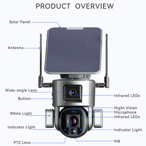 ยินดีต้อนรับมากที่สุด4กรัมพลังงานแสงอาทิตย์ PTZ เลนส์คู่6มิลลิเมตร4X 10X ซูม4K 8MP IP PTZ กล้องรักษาความปลอดภัยไร้สายพลังงานแสงอาทิตย์สองทาง - Product Image 2