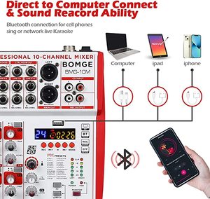 批发专业12输入音板音频混合器，带麦克风前置放大器压缩机24DSP音频接口 - Product Image 5
