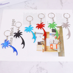 啤酒礼品定制促销空心树金属棕榈树形开瓶器钥匙扣挂件 - Product Image 3