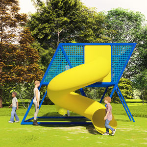 ตาข่ายถักโครเชต์สำหรับเด็กตาข่ายปีนเขาพร้อมสไลด์สำหรับสนามเด็กเล่นในร่ม - Product Image 3