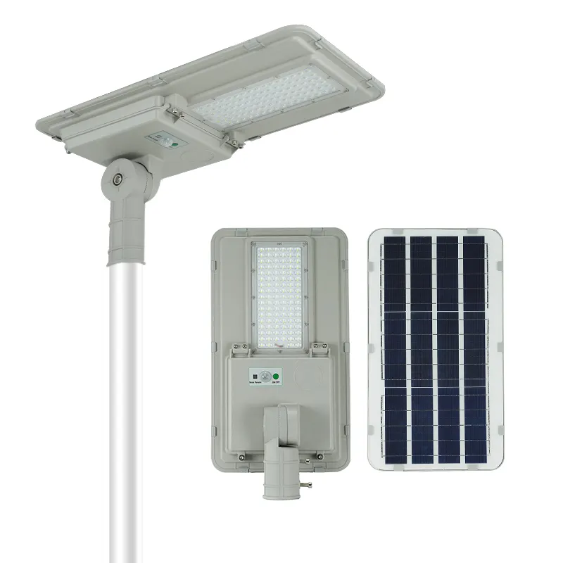 60W 90W 120W 150W doble brazo conjunto completo 2023 sistema de energía todo en dos un controlador de carga Led Mppt Luz de calle Solar