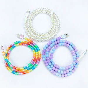 El más nuevo Cable USB tipo C de cuentas de perlas de carga rápida 1M 2M Cable DE DATOS DE TELÉFONO MÓVIL personalizado para iPhone Androird para mujeres - Product Image 2