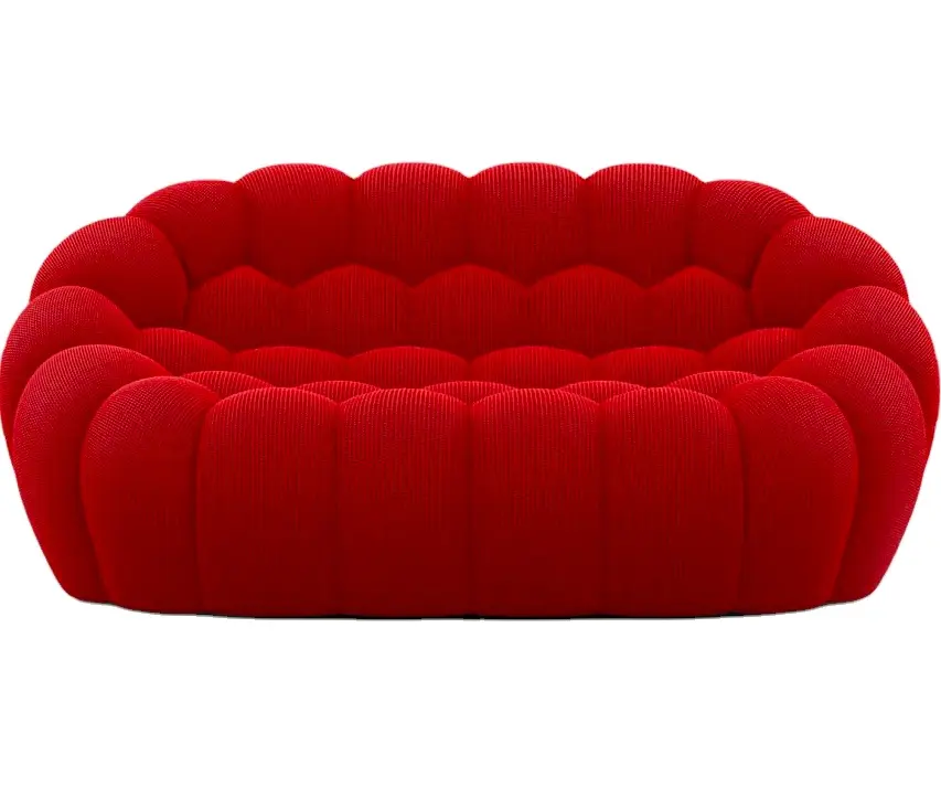 Wohnzimmer Moderne zeitgenössische Möbel Bubble Designer Sofa Roter Stoff Designed Classic Bubble Round Sofa