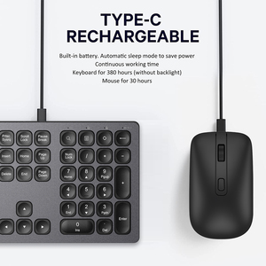 Juego de teclado y mouse inalámbricos Bluetooth recargables de primera calidad para oficina, teclado y mouse inalámbricos recargables de 108 teclas - Product Image 5