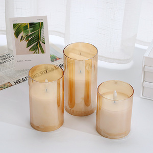 <strong>KL</strong>-LC005 Wholesale Flameless Led Candles Lights in Glass with <strong>Remote</strong> Control Ith Moving Flame for Wedding Party Holiday Decor