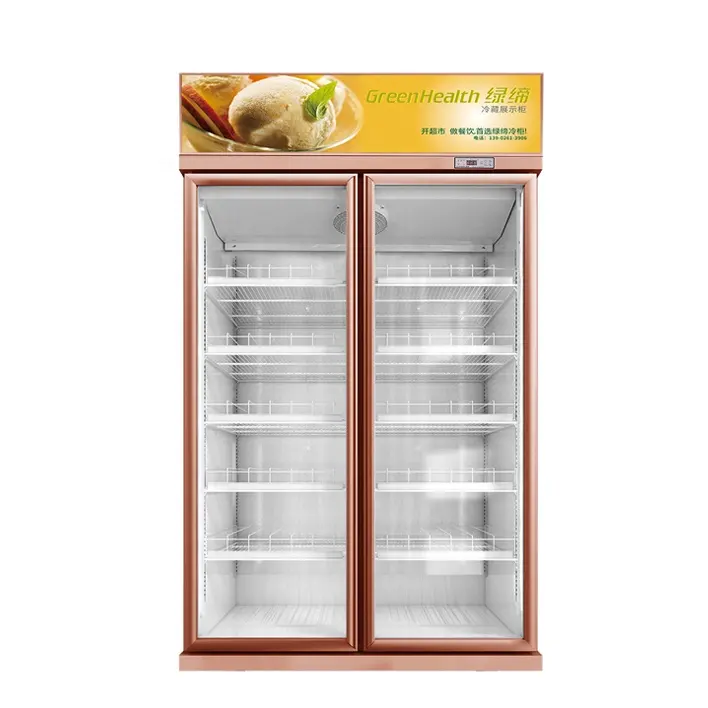 Refrigerador de bebidas para supermercado, refrigerador líquido para medicina, color verde y saludable