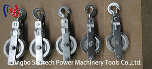 Aluminium <strong>Single</strong> Nylon Sheave Pulley <strong>Block</strong> Durable <strong>Stringing</strong> Roller Pulling Cable Overhead Electric Power Tools OEM Construction - Product Image 4