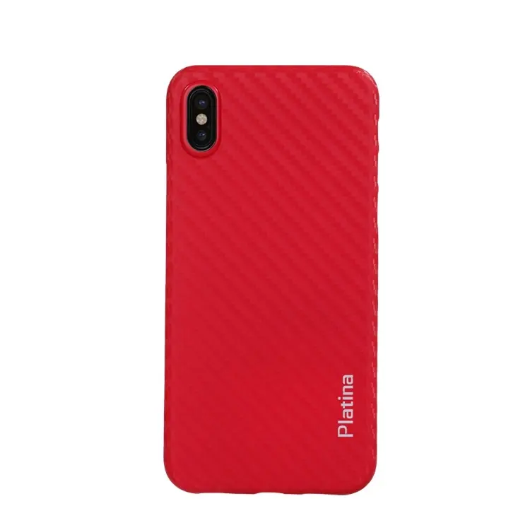 Çin özel karbon toplu satın için iphone durumda iphone için logo X karbon fiber pp durumda kırmızı