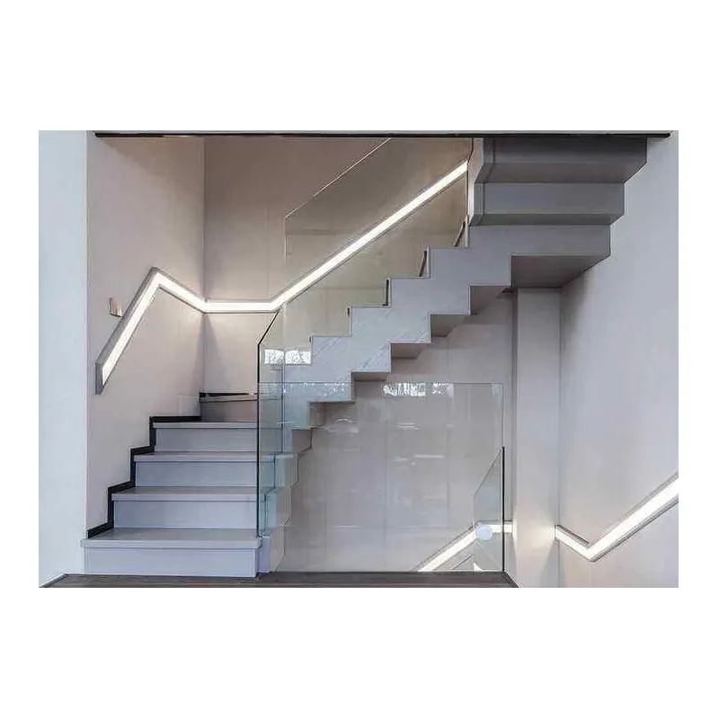 Escada de mármore branco, escada flutuante de pedra de mármore para escada e risers com escada em espiral de segurança