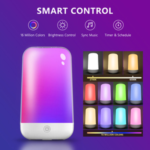 <strong>RGB</strong> LED Intelligent Simple Table Lamp Bedroom Bedside Lamp bluetooth APP Control Smart Night Light Ambient Light - Product Image 3