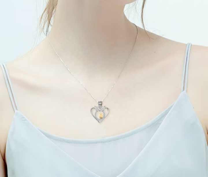 Vente en gros Argent 925 Or Hibou Collier Niche Design Émotionnel Couple 520 Collier Doux Amour Cadeaux