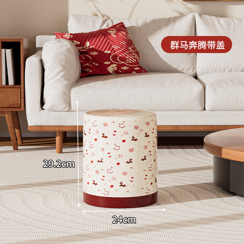 Flip-top trash can - Galloping Horses