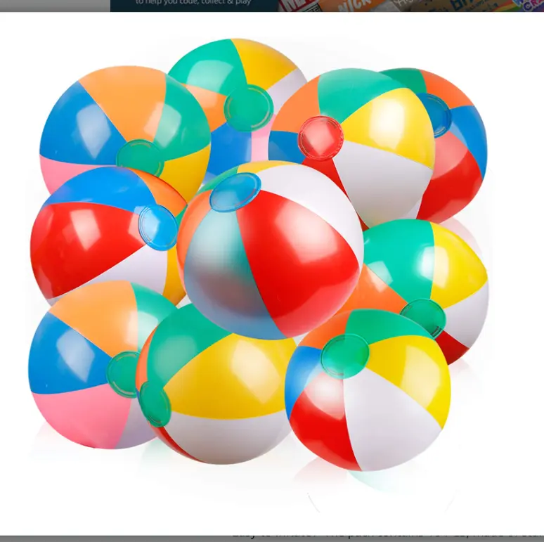 La palla da spiaggia gonfiabile di vendita calda favorisce il gioco della palla del giocattolo dell'acqua di estate la festa della piscina di compleanno classica gioca il colore dell'arcobaleno del PVC della spiaggia