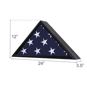 Tam giác rắn gỗ Cờ hiển thị trường hợp bằng gỗ quân bóng hộp phù hợp với 5 'x 9.5' gấp Mỹ tang lễ cờ - Product Image 4